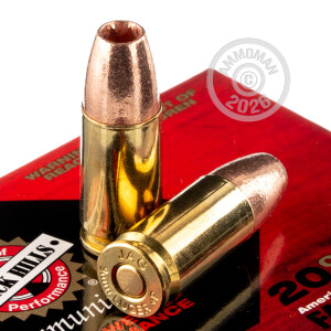 Photo detailing the 9MM +P LUGER BLACK HILLS 115 GRAIN JHP (20 ROUNDS) for sale at AmmoMan.com.
