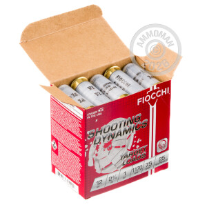 Photo detailing the 12 GAUGE FIOCCHI TARGET SHOOTING DYNAMICS 2-3/4" #7.5 SHOT (25 ROUNDS) for sale at AmmoMan.com.