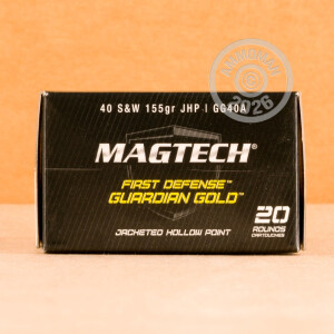 Photograph showing detail of 40 S&W MAGTECH GUARDIAN GOLD 155 GRAIN JHP (20 ROUNDS)