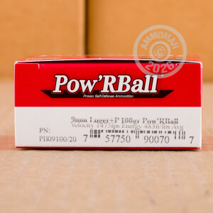 Photo of 9mm Luger Pow'RBall ammo by Corbon for sale at AmmoMan.com.