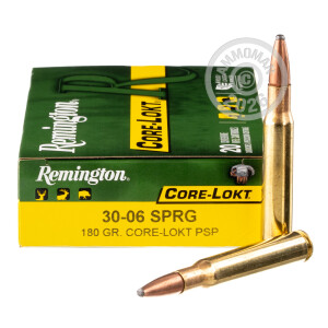 Image of the 30-06 SPRINGFIELD REMINGTON CORE-LOKT 180 GRAIN PSP (200 ROUNDS) available at AmmoMan.com.