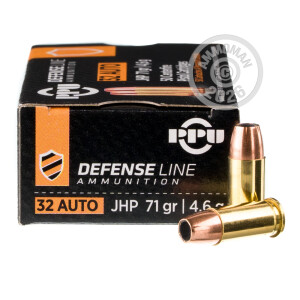 Photo detailing the 32 ACP PRVI PARTIZAN 71 GRAIN JHP (50 ROUNDS) for sale at AmmoMan.com.