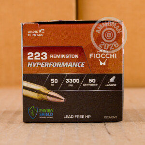 Image of Fiocchi 223 Remington rifle ammunition.