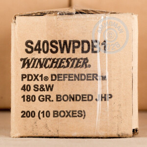 Photo detailing the 40 S&W WINCHESTER SUPREME ELITE BONDED PDX1 180 GRAIN JHP (20 ROUNDS) for sale at AmmoMan.com.