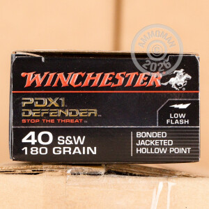 Image of the 40 S&W WINCHESTER SUPREME ELITE BONDED PDX1 180 GRAIN JHP (20 ROUNDS) available at AmmoMan.com.