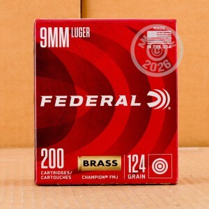 Image of 9mm Luger ammo by Federal that's ideal for training at the range.