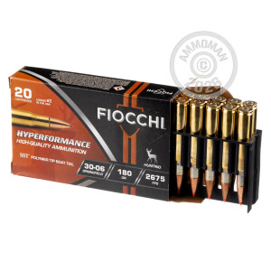 Photo detailing the .30-06 SPRINGFIELD FIOCCHI EXTREMA SST 180 GRAIN JHP (20 ROUNDS) for sale at AmmoMan.com.
