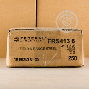 Image of 410 GAUGE FEDERAL FIELD & RANGE STEEL 3" 3/8 OZ #6 SHOT (25 ROUNDS)
