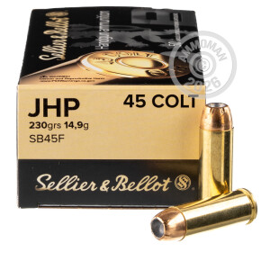 Image of the 45 LONG COLT SELLIER & BELLOT 230 GRAIN JHP (50 ROUNDS) available at AmmoMan.com.