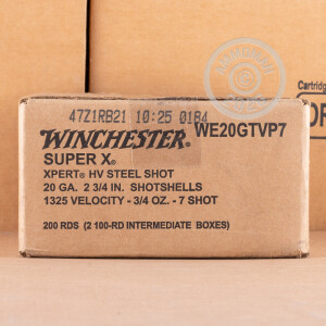 Image of the 20 GAUGE WINCHESTER SUPER-X XPERT HIGH VELOCITY 2-3/4“ 3/4 OZ. #7 STEEL SHOT (100 ROUNDS) available at AmmoMan.com.