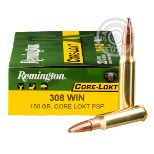 Image of the 308 WIN REMINGTON CORE-LOKT 150 GRAIN PSP (20 ROUNDS) available at AmmoMan.com.