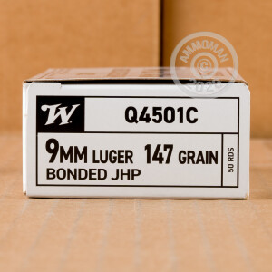 Image of Winchester 9mm Luger pistol ammunition.