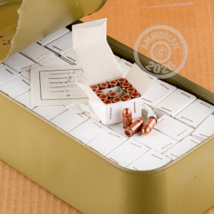 Photograph showing detail of 9MM MAKAROV ARSENAL 94 GRAIN FMJ (1280 ROUNDS IN SPAM CAN)