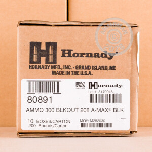 Image of 300 AAC Blackout ammo by Hornady that's ideal for precision shooting, Subsonic, training at the range.