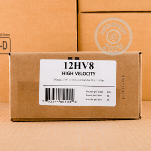 Photograph showing detail of 12 GAUGE FIOCCHI OPTIMA SPECIFIC HV 2-3/4“ 1-1/4 OZ. #8 SHOT (250 ROUNDS)
