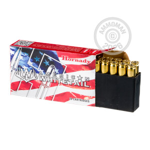 Photograph showing detail of 243 WIN HORNADY AMERICAN WHITETAIL 100 GRAIN INTERLOCK SP (200 ROUNDS)