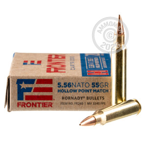 Photo of 5.56x45mm HP ammo by Hornady for sale.