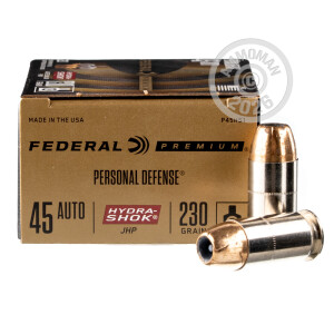 Photograph showing detail of 45 ACP FEDERAL HYDRA-SHOK 230 GRAIN JHP (20 ROUNDS)