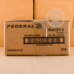 Photograph showing detail of 12 GAUGE FEDERAL HIGH OVER ALL 2-3/4" 1 OZ. #8 SHOT (25 ROUNDS)