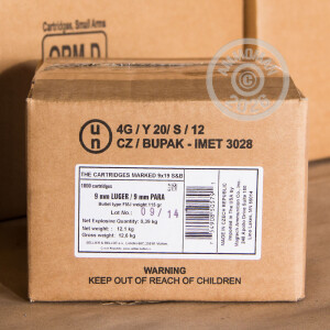 Image of 9mm Luger pistol ammunition at AmmoMan.com.