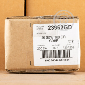 Photograph showing detail of 40 S&W SPEER GOLD DOT 180 GRAIN JHP (20 ROUNDS)