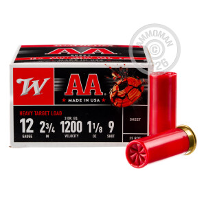 Image of 12 GAUGE WINCHESTER AA 2-3/4" 1-1/8 OZ. #9 SHOT (25 ROUNDS)