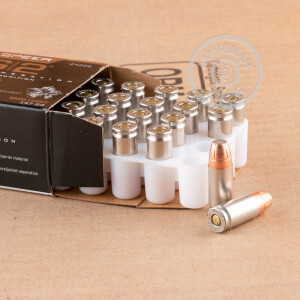 Image of Speer 9mm Luger pistol ammunition.