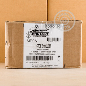 Image of 9MM LUGER MAGTECH 115 GRAIN FMJ (250 ROUNDS)