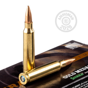 Photograph showing detail of 223 REMINGTON FEDERAL PREMIUM SIERRA MATCHKING GOLD METAL 69 GRAIN BTHP (20 ROUNDS)
