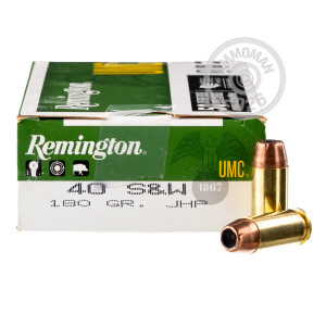 Photograph showing detail of .40 S&W REMINGTON UMC 180 GRAIN JHP (500 ROUNDS)