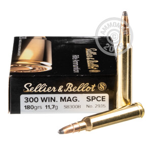 Photo detailing the 300 WIN MAG SELLIER & BELLOT 180 GRAIN SPCE (400 ROUNDS) for sale at AmmoMan.com.