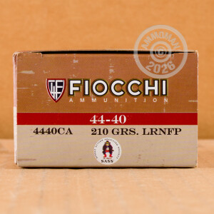 Photo of 44-40 WCF Lead Round Nose (LRN) ammo by Fiocchi for sale.