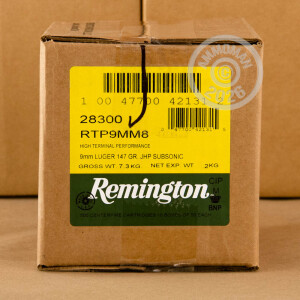 A photo of a box of Remington ammo in 9mm Luger.