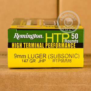 Image of 9mm Luger ammo by Remington that's ideal for home protection, Subsonic.