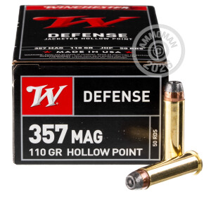 Image of the 357 MAGNUM WINCHESTER 110 GRAIN JHP (50 ROUNDS) available at AmmoMan.com.