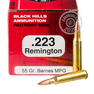Image of the 223 REMINGTON BLACK HILLS BARNES 55 GRAIN TSX (50 ROUNDS) available at AmmoMan.com.