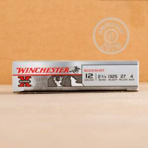 Photo detailing the 12 GAUGE WINCHESTER SUPER-X 2 3/4" #4 BUCKSHOT (5 ROUNDS) for sale at AmmoMan.com.