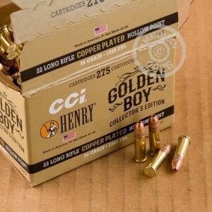 A box of CCI ammo in .22 Long Rifle that's often used for hunting varmint sized game, training at the range.