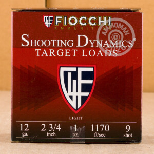 Image of the 12 GAUGE FIOCCHI 2-3/4" 1 OZ. #9 SHOT (250 ROUNDS) available at AmmoMan.com.