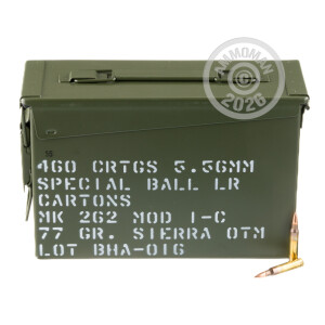 Image of 5.56X45 BLACK HILLS 77 GRAIN OTM MK 262 MOD 1-C (460 ROUNDS IN AMMO CAN)