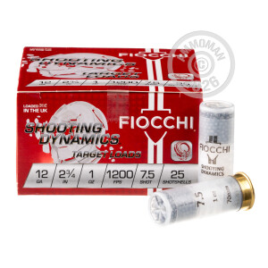Image of the 12 GAUGE FIOCCHI TARGET 2-3/4" #7.5 SHOT (250 SHELLS) available at AmmoMan.com.