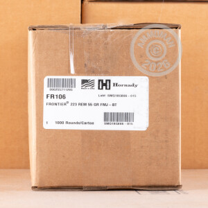 Image of 223 Remington ammo by Hornady that's ideal for training at the range.