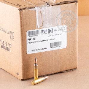 Image detailing the brass case on the Hornady ammunition.