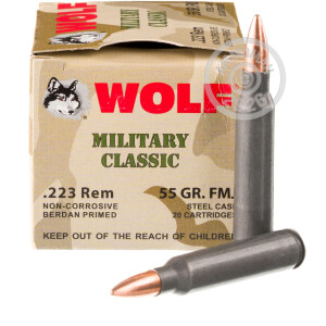 A photo of a box of Wolf ammo in 223 Remington.