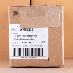 Image of Federal .40 Smith & Wesson pistol ammunition.
