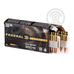 Photograph showing detail of 308 WIN FEDERAL GOLD MEDAL CENTERSTRIKE 168 GRAIN OTM (200 ROUNDS)