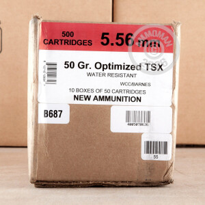 Photograph showing detail of 5.56X45 BLACK HILLS 50 GRAIN TSX (500 ROUNDS)