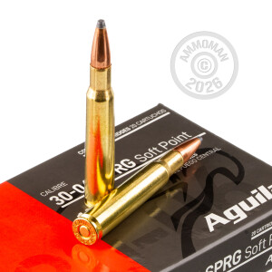 A photograph of 20 rounds of 150 grain 30.06 Springfield ammo with a soft point bullet for sale.