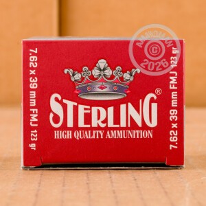 An image of 7.62 x 39 ammo made by Sterling at AmmoMan.com.