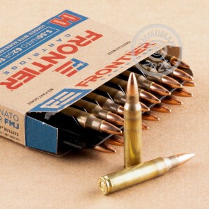 Photograph showing detail of 5.56X45 HORNADY FRONTIER 62 GRAIN FMJ (500 ROUNDS)